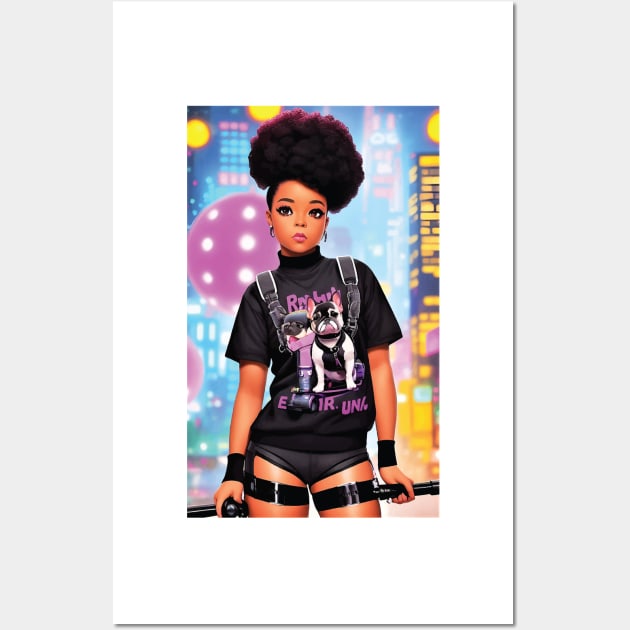 Cyber Punk Black Girl Wall Art by joejdiaz